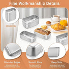 TeamFar Mini Loaf Pan, 12 PCS Stainless Steel Loaf Pans for Baking Bread, 6.3 x 3.5 Inch Bread Baking Pan for Homemade Bread, Meatloaf, Cake and Brownies, Non-Toxic, Oven & Dishwasher Safe