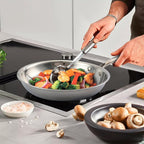 Stainless Steel Pan，Non-Toxic PFAS, PFOA & PTFE Free, Compatible With All Cooktops & Induction Safe, Oven Safe Pan for Searing & Sautéing, Long Lasting Cookware. (10 Inch)