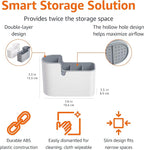 Amazon Basics Countertop & Wall Organization for Utensils, Space-Saving, Divided Compartments, White & Grey