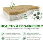 AIRNEX Natural Kitchen Sponges (24 Pack) - Biodegradable Cellulose & Coconut Scrubber Dish Sponges for Kitchen - Eco-Friendly, Non Scratch, Compostable, Non Toxic S-Shaped Natural Sponges for Dishes
