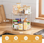 LAMU 2 Tier Lazy Susan Turntable Organizer for Cabinet, 9'' Rotating Spice Rack for Kitchen, Pantry, Countertop, Bathroom, Vanity, Under Sink, Medicine Cabinet Organizer, 2 Pack