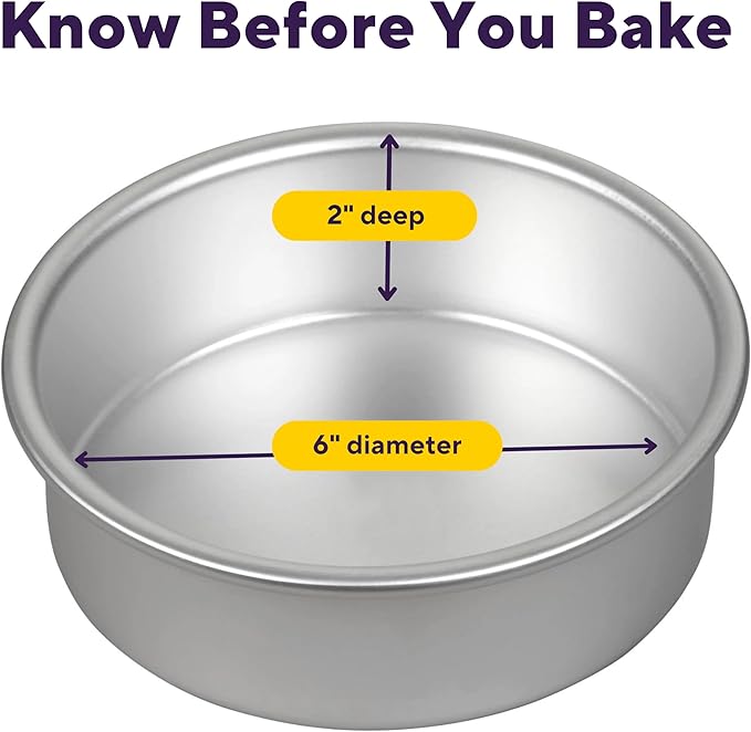 Wilton Aluminum Round Cake Pan, Classic Bakeware for Small Cakes, Durable, Even Heating, Rust-Resistant, Professional Quality, 6 in., Packaging May Vary