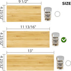 AMBIRD Bamboo Spice Drawer Organizer with Non-slip Mat,4 Tier - 2 Set Jar Spice Rack Tray From 12''to 24'',Hold up 48 Jars Seasoning Organizer for Kitchen,Cabinet,Drawers,Countertop