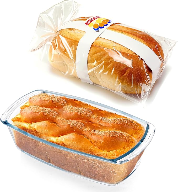 Glass Loaf Pans for Baking Bread with Lids - 1.9 Qt Glass Loaf Pan | Oven, Dishwasher, Fridge, Freezer & Microwave Safe, Bread Pan Suit for Lasagna, Meatloaf, Banana - 2Pcs