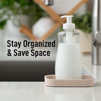 Zulay Kitchen Small Silicone Sponge Holder (4.9x3.3”) – Space-Saving Sink Organizer Tray for Sponge, Soap, Brush & More – Compact Non-Slip Dish for Kitchen & Bathroom (Ivory)