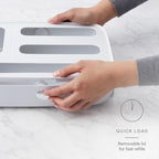 YouCopia StoraBag Drawer Food Bags Dispenser, 3-Slot, Plastic Sandwich Bag Organizer For Kitchen Storage, White