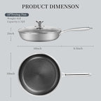 Innerwell Stainless Steel Frying Pan Nonstick Frying Pan with Lid 10 Inch Honeycomb Stainless Steel Skillet Woks Pan for Gas Electric Induction Ceramic Stoves and Oven