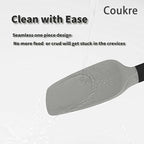 Coukre Silicone Spatula Set of 5,High Temperature Resistant, Food Grade Silicone, Dishwasher Safe, for Baking, Cooking (Gray Black)