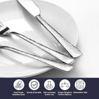 Silverware Set, 18/10 Stainless Steel 40 PieceFlatware Set for 8, Utensil Sets DishwasherSafe, Rust-Resistant, Modern Cutlery Set forHome, Wedding, Restaurant