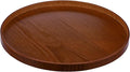 Round Trays Home Decor, 11.8" Large Round Wood Tray for Ottoman, Large Tray for Ottoman Coffee Table Candle Holder, Wooden Serving Decorative Trays for Home Kitchen Office Organizer