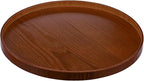 Round Trays Home Decor, 11.8" Large Round Wood Tray for Ottoman, Large Tray for Ottoman Coffee Table Candle Holder, Wooden Serving Decorative Trays for Home Kitchen Office Organizer