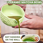 Matcha Whisk Set, Sakura Green Ceramic Matcha Set Includes Matcha Bowl, Matcha Whisk (Chasen) and Holder, Sifter, Bamboo Scoop & Spoon - 6 Pcs Matcha Kit for Matcha Lovers