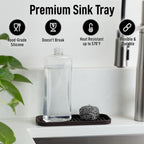 Zulay Kitchen (9x3.5 Silicone Sponge Holder for Kitchen Sink - Flexible Multipurpose Soap Tray Sponge Holder - Sink Organizer Tray for, Bathroom, Makeup, Trinkets & More (Chocolate)