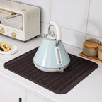 MicoYang Silicone Dish Drying Mat for Multiple Usage,Easy clean,Eco-friendly,Heat-resistant Silicone Mat for Kitchen Counter or Sink,Refrigerator or Drawer Liner Coffee 2XL 24 inches x 18 inches