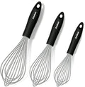 3 Packs Stainless Steel Whisk Set - Balloon Whisk, Anaeat Thick Stainless Steel Wire ＆ Strong Handles, Egg Beater for Cooking, Blending, Whisking, Beating and Stirring (9"+11"+12")