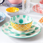 Ceramic Dessert Bowls Set - Small 11 Oz Porcelain Ice Cream Bowls for kitchen - 4.7 Inch Cereal Bowls for Salad, Fruits, Ramen - Microwave Dishwasher Safe - Set of 6 - Assorted Colors