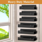 6 Pack Magnetic Spice Rack Organizer for Refrigerator and Oven, Matt Black Fridge Organizers and Storage for Kitchen