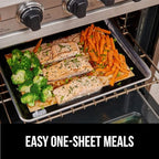 GORILLA GRIP Food Grade Reusable Nonstick Silicone Baking Mat 2PK, Oven Safe Cookie Sheet Liners, Up to 500 Degrees, No Mess Easy Clean Pastry Mats, Kitchen Essentials, 11.75x8.25 Quarter Sheet, Black
