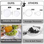 WELLIFE 350-Piece Silver Plastic Dinnerware Set - Disposable 10.25" Dinner Plates, 7.5" Dessert Plates, 9oz Silver Rim Cups & Cutlery for Weddings - 50 Guest Service - Elegant Disposable Silverware