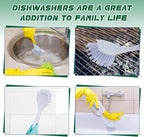 Hsei 20 Pcs Gray Kitchen Scrub Dish Brush Bulk with 11 Inch Handle Cleaning Dish Scrubber with Stiff Bristles Washing Scrub Brushes for Housekeeping for Pots and Pans, Kitchen Sink