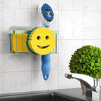 MURLONG Sponge Holder Smiley Face,Sink Caddy,Sink Organizer with 2 Suction Cups/1 Adhesive Strips,Designed for Sponge,Soap,Dish Brush,Scrubber - Green