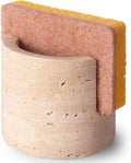 Travertine Natural Marble Sponge Holder, Sponge Caddy for Sink Organizer, Kitchen, Bathroom, Fast Absorbing, Durable, Elegant and Stylish