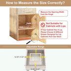 Pull out Cabinet Organizer,3 Sliding Rails,Width (11"-16"),Depth (13"-17") Expandable,No Drill Adjustable Slide out Drawers for Kitchen,Pantry, Adhesive Roll out Shelves,for Cabinets Without Lip,White