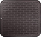 MicoYang Silicone Dish Drying Mat for Multiple Usage,Easy clean,Eco-friendly,Heat-resistant Silicone Mat for Kitchen Counter or Sink,Refrigerator or Drawer Liner Coffee 2XL 24 inches x 18 inches