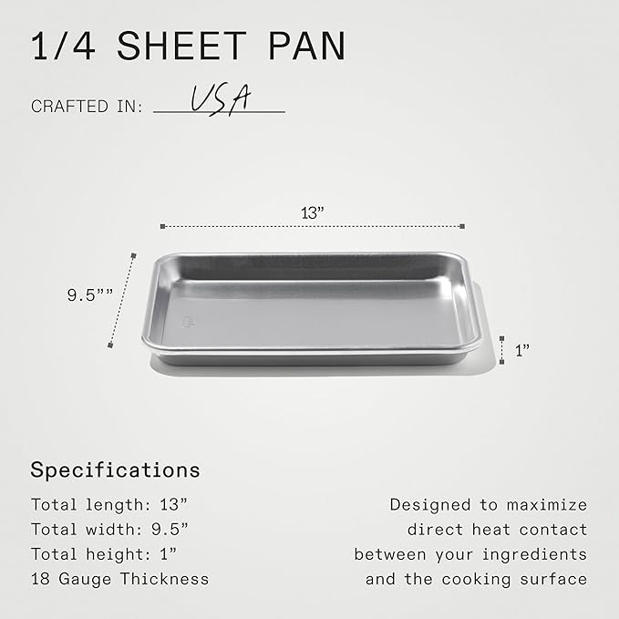 Made In Cookware | Quarter Sheet Pan | Commercial Grade Aluminum | Professional Bakeware