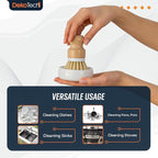 Premium Bamboo Dish Scrub Brush Eco-Friendly & Heavy-Duty Kitchen Cleaning Tool with Durable Natural Bristles, Ergonomic Wooden Handle for Effortless Dishwashing & Surface Scrubbing