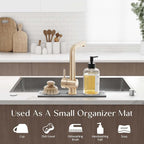 Eormoe Kitchen Sink Faucet Mat - 15.7in Diatomite Sink Protectors for Kitchen Sink, Stone Sink Splash Guard for Kitchen Counter Sink Accessories (Grey, 15.7'' x 3.9'')