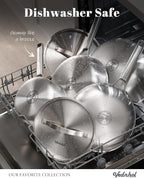 Stainless Steel Frying Pan Set 8+10+12 Inch,Tri-Ply Stainless Steel Skillets,Brushed Steel Pans for Cooking,Oven&Dishwasher Safe,Induction and All Stove Compatible