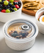 16 oz Creme Brulee Ramekins Oven Safe, Small Souffle Ramekin with lid, Mini Porcelain Ramekins Set with Covers, Small Ceramic Baking Dish Set of 4