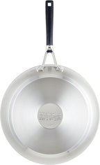 KitchenAid 71025 Stainless Steel Frying Pan/Skillet, 12 Inch - Brushed Stainless Steel