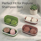 AIMAIAIMAI Shampoo Bar Holder Travel Case for Two Bars – Compatible with Kitsch Solid Shampoo & Conditioner Bars, Large Soap Container for Bathroom or Travel (Green Style A-Large)