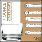 Vikko Small Glass Bowls, 7 Ounce Glass Dessert Cups, Set of 12 Dessert Bowls, Parfait Glasses, Stackable Bodega Glasses, Tasting Glasses, Custard Cups, Short Glasses - 3.2" x 2.2”