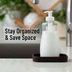 Zulay Kitchen Small Silicone Sponge Holder (4.9x3.3”) – Space-Saving Sink Organizer Tray for Sponge, Soap, Brush & More – Compact Non-Slip Dish for Kitchen & Bathroom (Chocolate)