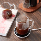 Glass Coffee Mugs, 16 oz Glass Coffee Cups Set of 2, Clear Borosilicate Glass Mugs with Handles for Cappuccino, Tea, Latte, Hot/Cold Beverages, Wine, Americano