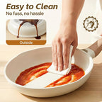 UESLUCK 12 Inch Creamic Non Stick Frying Pan With Lid- Large Creamic Skillet With lid, Omlet Pan Non Stick With Cool-Touch Handle, PFAS & PTFE Free, Compatible with All Stovetops