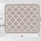 WISELIFE Dish Drying Mat Super Absorbent Drying Mat Large Dish Drying Mats for Kitchen Counter Easy Clean Dish Mat Kitchen Drying Mat15"x 18" Stylish Khaki