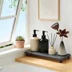 Durable Kitchen Sink Organizer, Instant Dry Sink Caddy for Bathroom Counter, Diatomite Stone Drying Tray, Upgrade Water Absorbing Stone Tray for Sink, Anti-Slip Stone Soap Tray -Dark Gray
