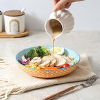 Selamica Ceramic Pasta Bowls Set 34 OZ, Large Salad & Dinner Bowls 8.6 Inch, Wide Shallow & Deep Plates for Pasta Soup, Microwave & Dishwasher Safe, Set of 6, Assorted Colors