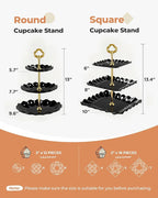 Kootek Dessert Cupcake Stand, 10pcs Dessert Table Display Set, 3 Tiered Cup Cake Holder Tower Stand Riser& Cookie Serving Trays for Wedding, Tea Party, Birthday, Baby Shower