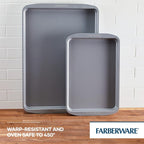 Farberware GoldenBake Nonstick Bakeware Cookie/Baking Sheet Pan Set, 2 Piece, Gray