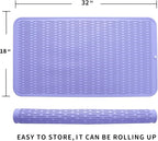 MicoYang Silicone Dish Drying Mat for Multiple Usage,Easy clean,Eco-friendly,Heat-resistant Silicone Mat for Kitchen Counter or Sink,Refrigerator or Drawer Liner Light Purple 4XL 32 inches x 18 inches