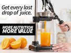 Zulay Kitchen Extra Tall Citrus Press Manual Juicer - Manual Orange Juice Squeezer, Fits Tumblers, Tall Glasses and Cups - Fruit Press & Juice Press, Juice Presser Machine & Citrus Juicer Manual
