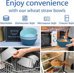 32 Ounce Cereal Bowls, Unbreakable Wheat Straw Fiber Bowl, Lightweight Kitchen Bowls Microwave & Dishwasher Safe BPA Free Bowls, E-Co Friendly Bowls Set for Cereal, Salad,Oatmeal, Soup,Snacks -6 Color