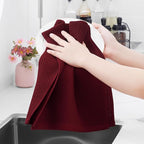 Homaxy 100% Cotton Waffle Weave Kitchen Dish Towels, Ultra Soft Absorbent Quick Drying Cleaning Towel, 13 x 28 Inches, 6-Pack, Burgundy