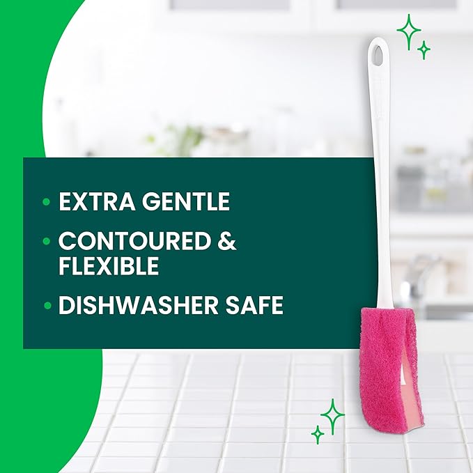 Scotch-Brite Water Bottle Scrubber, Safe On Glass, Plastic and Stainless Steel