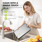 Titanium Cutting Board for Kitchen, Cutting Board Double Sided Food Grade, Pure Titanium/PP, Easy to Clean Large Size 15”×10.3”